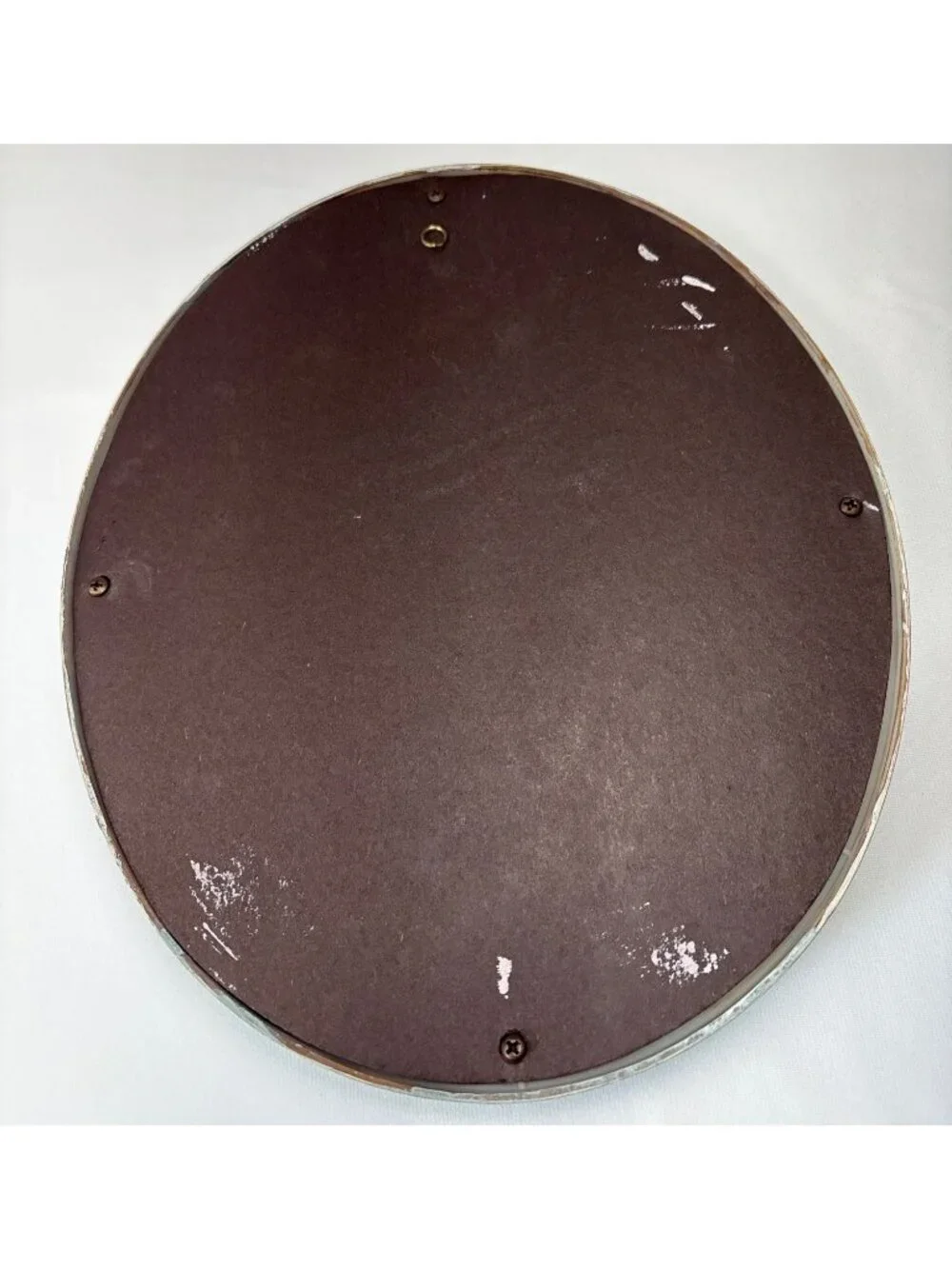 Floral Lithograph Green Plastic Oval Frame 10